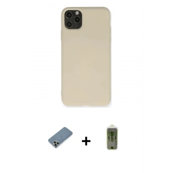 MARSİLYAN™- iPhone 11 Pro Max Kılıf Ahenk Serisi - Siyah Joko Magic 5D Hayalet Cam + Metal Kamera Lens Koruma Cam - AKYL