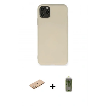 MARSİLYAN™- iPhone 11 Pro Max Kılıf Ahenk Serisi - Siyah Joko Magic 5D Hayalet Cam + Renkli Kamera Lens Koruma Cam - TU