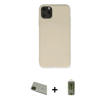 MARSİLYAN™- iPhone 11 Pro Max Kılıf Ahenk Serisi - Siyah Joko Magic 5D Hayalet Cam + Rainbow Kamera Lens Koruma Cam - YL