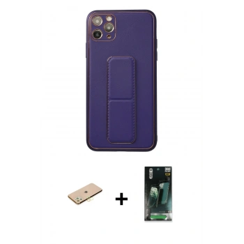 MARSİLYAN™- iPhone 11 Pro Max Kılıf Akış Doku - Şeffaf 360 Full Body Arka Koruyucu + Renkli Kamera Lens Koruma Cam - SI