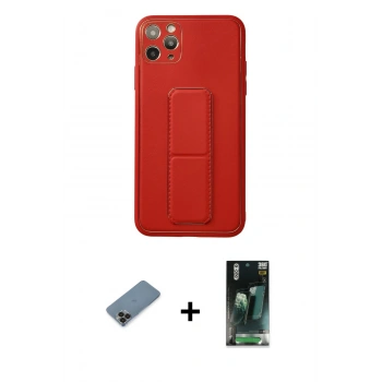 MARSİLYAN™- iPhone 11 Pro Max Kılıf Akış Doku - Şeffaf 360 Full Body Arka Koruyucu + Metal Kamera Lens Koruma Cam - SH