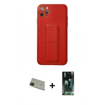 MARSİLYAN™- iPhone 11 Pro Max Kılıf Akış Doku - Şeffaf 360 Full Body Arka Koruyucu + Rainbow Kamera Lens Koruma Cam - YL