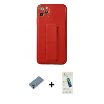 MARSİLYAN™- iPhone 11 Pro Max Kılıf Akış Doku - Şeffaf Pasifik Cam Ekran Koruyucu + Metal Kamera Lens Koruma Cam - GS