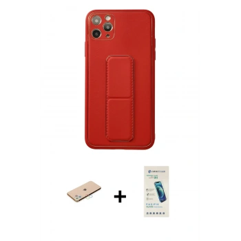 MARSİLYAN™- iPhone 11 Pro Max Kılıf Akış Doku - Şeffaf Pasifik Cam Ekran Koruyucu + Renkli Kamera Lens Koruma Cam - MI