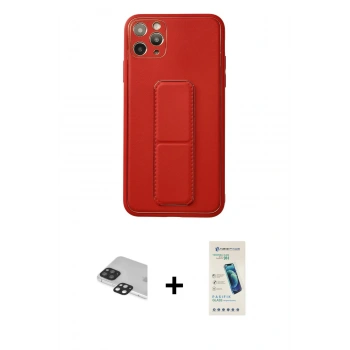 MARSİLYAN™- iPhone 11 Pro Max Kılıf Akış Doku - Şeffaf Pasifik Cam Ekran Koruyucu + Pers Alüminyum Kamera Lens - SH