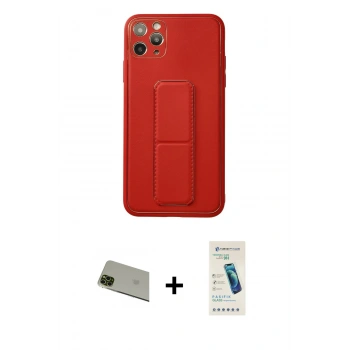 MARSİLYAN™- iPhone 11 Pro Max Kılıf Akış Doku - Şeffaf Pasifik Cam Ekran Koruyucu + Rainbow Kamera Lens Koruma Cam - YL