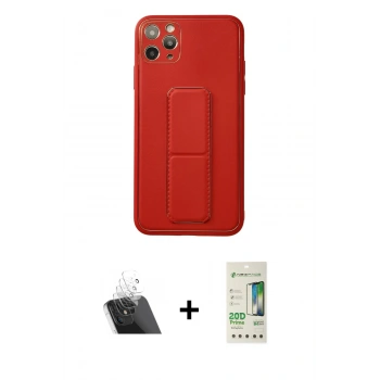 MARSİLYAN™- iPhone 11 Pro Max Kılıf Akış Doku - Siyah 20D Premium Cam Ekran Koruyucu + Kamera Lens Koruma Cam - SF