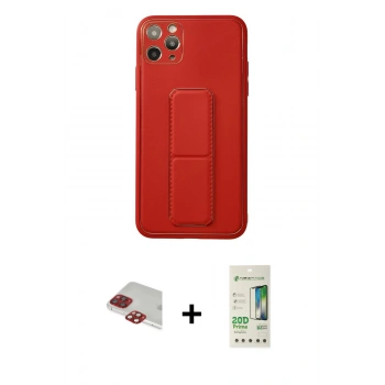 MARSİLYAN™- iPhone 11 Pro Max Kılıf Akış Doku - Siyah 20D Premium Cam Ekran Koruyucu + Pers Alüminyum Kamera Lens - KI
