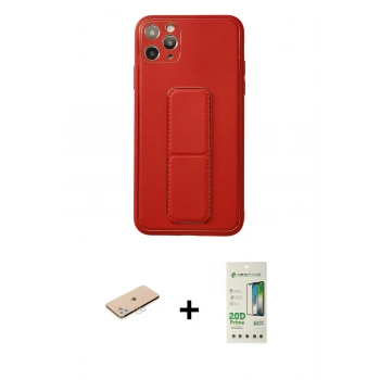MARSİLYAN™- iPhone 11 Pro Max Kılıf Akış Doku - Siyah 20D Premium Cam Ekran Koruyucu + Renkli Kamera Lens Koruma Cam - MI