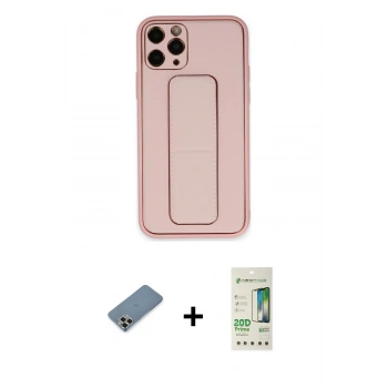 MARSİLYAN™- iPhone 11 Pro Max Kılıf Akış Doku - Siyah 20D Premium Cam Ekran Koruyucu + Metal Kamera Lens Koruma Cam - GD
