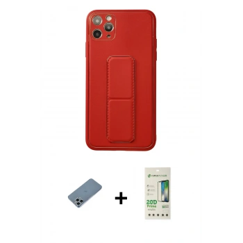 MARSİLYAN™- iPhone 11 Pro Max Kılıf Akış Doku - Siyah 20D Premium Cam Ekran Koruyucu + Shine Kamera Lens Koruma Cam - SABE