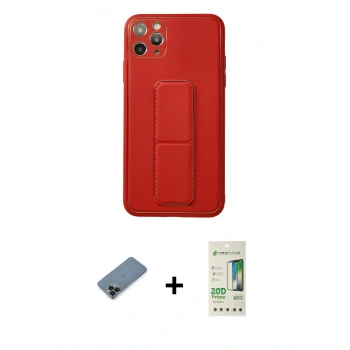 MARSİLYAN™- iPhone 11 Pro Max Kılıf Akış Doku - Siyah 20D Premium Cam Ekran Koruyucu + Metal Kamera Lens Koruma Cam - SH