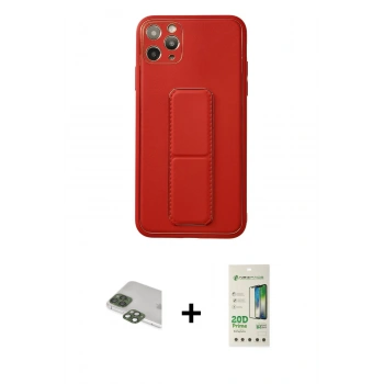 MARSİLYAN™- iPhone 11 Pro Max Kılıf Akış Doku - Siyah 20D Premium Cam Ekran Koruyucu + Pers Alüminyum Kamera Lens - YL