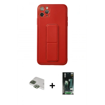 MARSİLYAN™- iPhone 11 Pro Max Kılıf Akış Doku - Siyah 360 Mat Full Body Arka Koruyucu + Pers Alüminyum Kamera Lens - YL