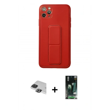 MARSİLYAN™- iPhone 11 Pro Max Kılıf Akış Doku - Siyah 360 Mat Full Body Arka Koruyucu + Pers Alüminyum Kamera Lens - SH