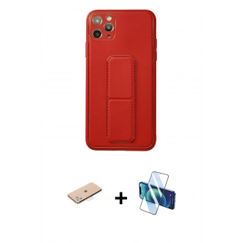 MARSİLYAN™- iPhone 11 Pro Max Kılıf Akış Doku - Siyah 3D Antistatik Seramik Nano Ekran Koruyucu + Renkli Kamera Lens Koruma Cam - MI