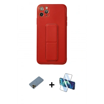 MARSİLYAN™- iPhone 11 Pro Max Kılıf Akış Doku - Siyah 3D Antistatik Seramik Nano Ekran Koruyucu + Shine Kamera Lens Koruma Cam - GD