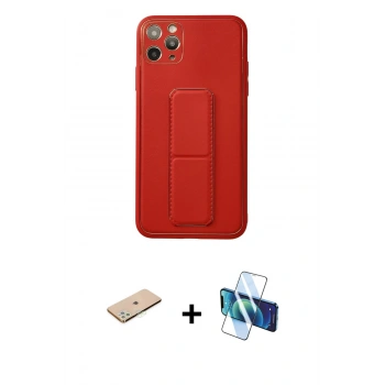 MARSİLYAN™- iPhone 11 Pro Max Kılıf Akış Doku - Siyah 3D Antistatik Seramik Nano Ekran Koruyucu + Renkli Kamera Lens Koruma Cam - YL