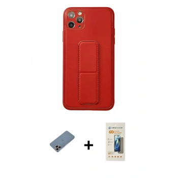 MARSİLYAN™- iPhone 11 Pro Max Kılıf Akış Doku - Siyah 6D Mat Seramik Hayalet Nano Ekran Koruyucu + Shine Kamera Lens Koruma Cam - GI