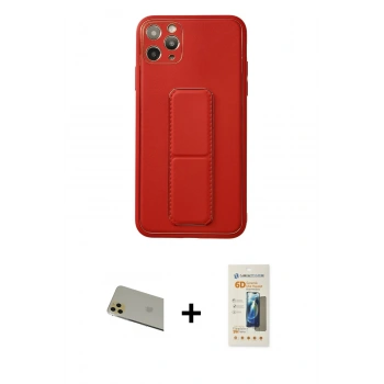 MARSİLYAN™- iPhone 11 Pro Max Kılıf Akış Doku - Siyah 6D Mat Seramik Hayalet Nano Ekran Koruyucu + Rainbow Kamera Lens Koruma Cam - GD