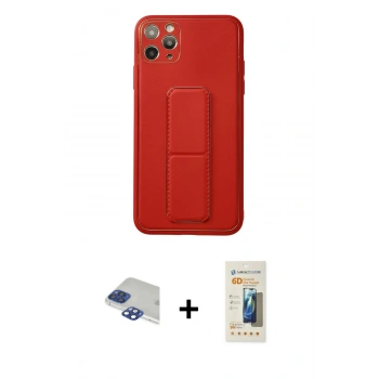MARSİLYAN™- iPhone 11 Pro Max Kılıf Akış Doku - Siyah 6D Mat Seramik Hayalet Nano Ekran Koruyucu + Pers Alüminyum Kamera Lens - LT