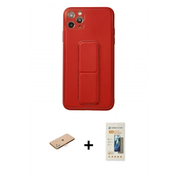 MARSİLYAN™- iPhone 11 Pro Max Kılıf Akış Doku - Siyah 6D Mat Seramik Hayalet Nano Ekran Koruyucu + Renkli Kamera Lens Koruma Cam - PE
