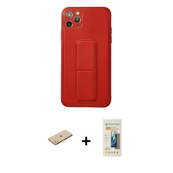 MARSİLYAN™- iPhone 11 Pro Max Kılıf Akış Doku - Siyah 6D Mat Seramik Hayalet Nano Ekran Koruyucu + Renkli Kamera Lens Koruma Cam - SI