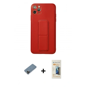 MARSİLYAN™- iPhone 11 Pro Max Kılıf Akış Doku - Siyah 6D Mat Seramik Hayalet Nano Ekran Koruyucu + Metal Kamera Lens Koruma Cam - SH