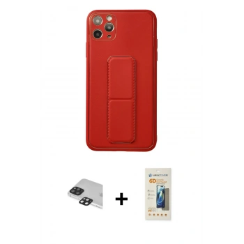 MARSİLYAN™- iPhone 11 Pro Max Kılıf Akış Doku - Siyah 6D Mat Seramik Hayalet Nano Ekran Koruyucu + Pers Alüminyum Kamera Lens - SH