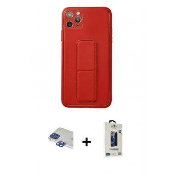 MARSİLYAN™- iPhone 11 Pro Max Kılıf Akış Doku - Siyah Bilvis Hayalet Cam Ekran Koruyucu + Pers Alüminyum Kamera Lens - LT