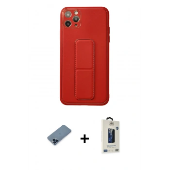 MARSİLYAN™- iPhone 11 Pro Max Kılıf Akış Doku - Siyah Bilvis Hayalet Cam Ekran Koruyucu + Metal Kamera Lens Koruma Cam - MI
