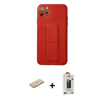 MARSİLYAN™- iPhone 11 Pro Max Kılıf Akış Doku - Siyah Bilvis Hayalet Cam Ekran Koruyucu + Renkli Kamera Lens Koruma Cam - SI