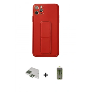 MARSİLYAN™- iPhone 11 Pro Max Kılıf Akış Doku - Siyah Joko Magic 5D Hayalet Cam + Pers Alüminyum Kamera Lens - YL