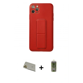 MARSİLYAN™- iPhone 11 Pro Max Kılıf Akış Doku - Siyah Joko Magic 5D Hayalet Cam + Rainbow Kamera Lens Koruma Cam - GD