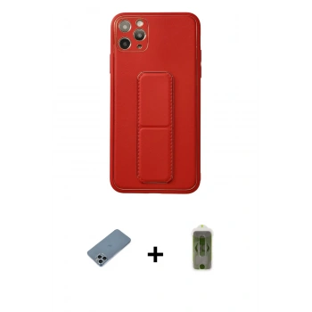 MARSİLYAN™- iPhone 11 Pro Max Kılıf Akış Doku - Siyah Joko Magic 5D Hayalet Cam + Shine Kamera Lens Koruma Cam - SABE