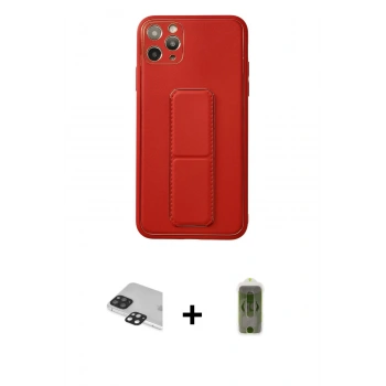 MARSİLYAN™- iPhone 11 Pro Max Kılıf Akış Doku - Siyah Joko Magic 5D Hayalet Cam + Pers Alüminyum Kamera Lens - SH