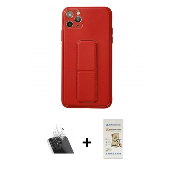 MARSİLYAN™- iPhone 11 Pro Max Kılıf Akış Doku - Siyah Mat Seramik Nano Ekran Koruyucu + Kamera Lens Koruma Cam - SF