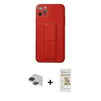 MARSİLYAN™- iPhone 11 Pro Max Kılıf Akış Doku - Siyah Mat Seramik Nano Ekran Koruyucu + Pers Alüminyum Kamera Lens - SH