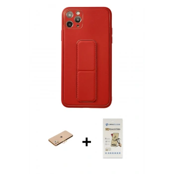 MARSİLYAN™- iPhone 11 Pro Max Kılıf Akış Doku - Siyah Mat Seramik Nano Ekran Koruyucu + Renkli Kamera Lens Koruma Cam - TU