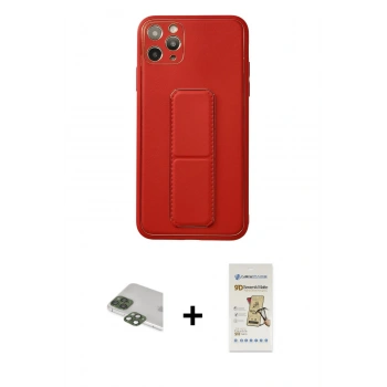 MARSİLYAN™- iPhone 11 Pro Max Kılıf Akış Doku - Siyah Mat Seramik Nano Ekran Koruyucu + Pers Alüminyum Kamera Lens - YL