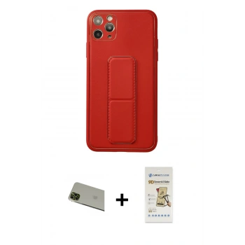 MARSİLYAN™- iPhone 11 Pro Max Kılıf Akış Doku - Siyah Mat Seramik Nano Ekran Koruyucu + Rainbow Kamera Lens Koruma Cam - YL