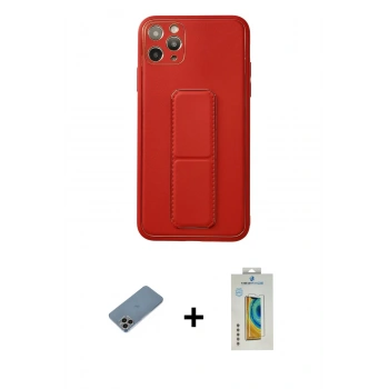 MARSİLYAN™- iPhone 11 Pro Max Kılıf Akış Doku - Siyah Polymer Nano Ekran Koruyucu + Shine Kamera Lens Koruma Cam - GI