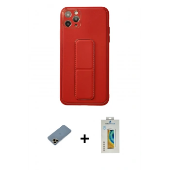MARSİLYAN™- iPhone 11 Pro Max Kılıf Akış Doku - Siyah Polymer Nano Ekran Koruyucu + Shine Kamera Lens Koruma Cam - GD