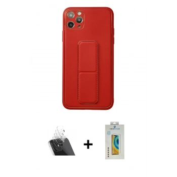 MARSİLYAN™- iPhone 11 Pro Max Kılıf Akış Doku - Siyah Polymer Nano Ekran Koruyucu + Kamera Lens Koruma Cam - SF