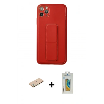 MARSİLYAN™- iPhone 11 Pro Max Kılıf Akış Doku - Siyah Polymer Nano Ekran Koruyucu + Renkli Kamera Lens Koruma Cam - YL