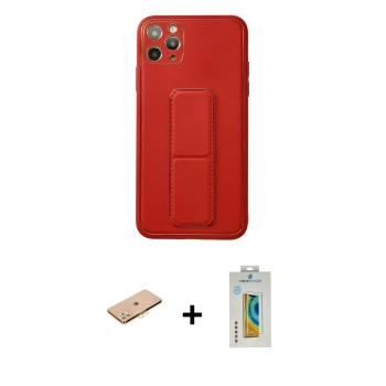 MARSİLYAN™- iPhone 11 Pro Max Kılıf Akış Doku - Siyah Polymer Nano Ekran Koruyucu + Renkli Kamera Lens Koruma Cam - TU