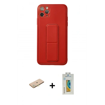 MARSİLYAN™- iPhone 11 Pro Max Kılıf Akış Doku - Siyah Polymer Nano Ekran Koruyucu + Renkli Kamera Lens Koruma Cam - SI
