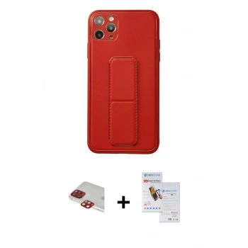 MARSİLYAN™- iPhone 11 Pro Max Kılıf Akış Doku - Siyah Seramik Nano Ekran Koruyucu + Pers Alüminyum Kamera Lens - KI