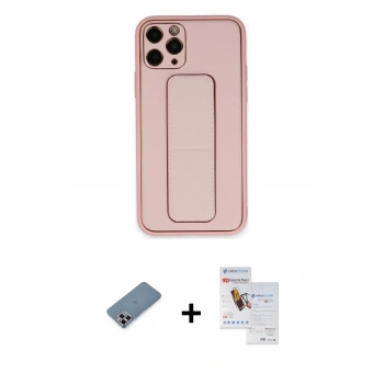 MARSİLYAN™- iPhone 11 Pro Max Kılıf Akış Doku - Siyah Seramik Nano Ekran Koruyucu + Metal Kamera Lens Koruma Cam - MR