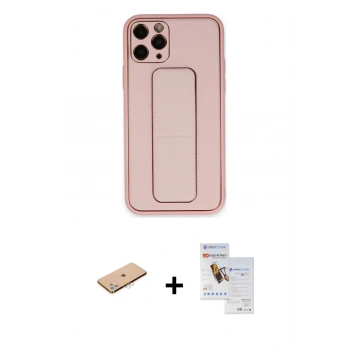 MARSİLYAN™- iPhone 11 Pro Max Kılıf Akış Doku - Siyah Seramik Nano Ekran Koruyucu + Renkli Kamera Lens Koruma Cam - PE